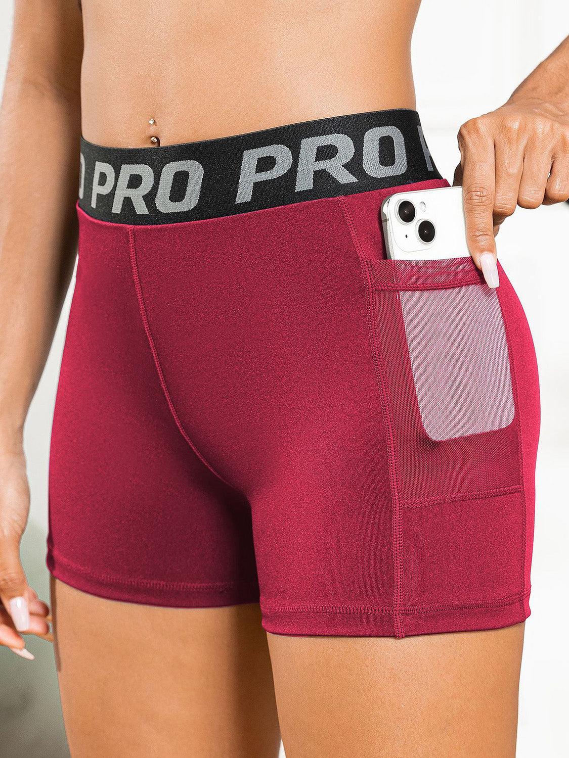 Elastic Waist Active Shorts with Pockets - 808Lush