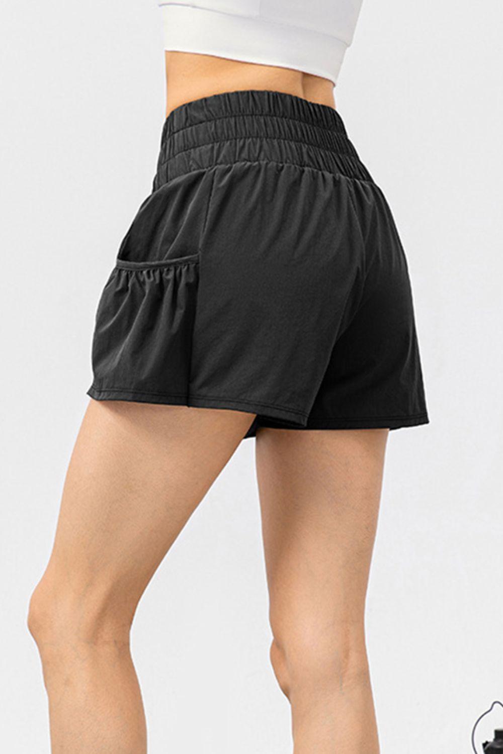 Elastic Waist Pocketed Active Shorts - 808Lush