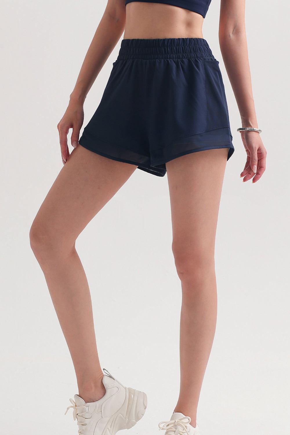 Smocked Waist Sports Shorts - 808Lush