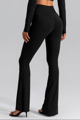 High Waist Slit Pocketed Active Pants - 808Lush