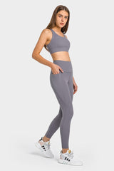 High Waist Ankle-Length Yoga Leggings with Pockets - 808Lush