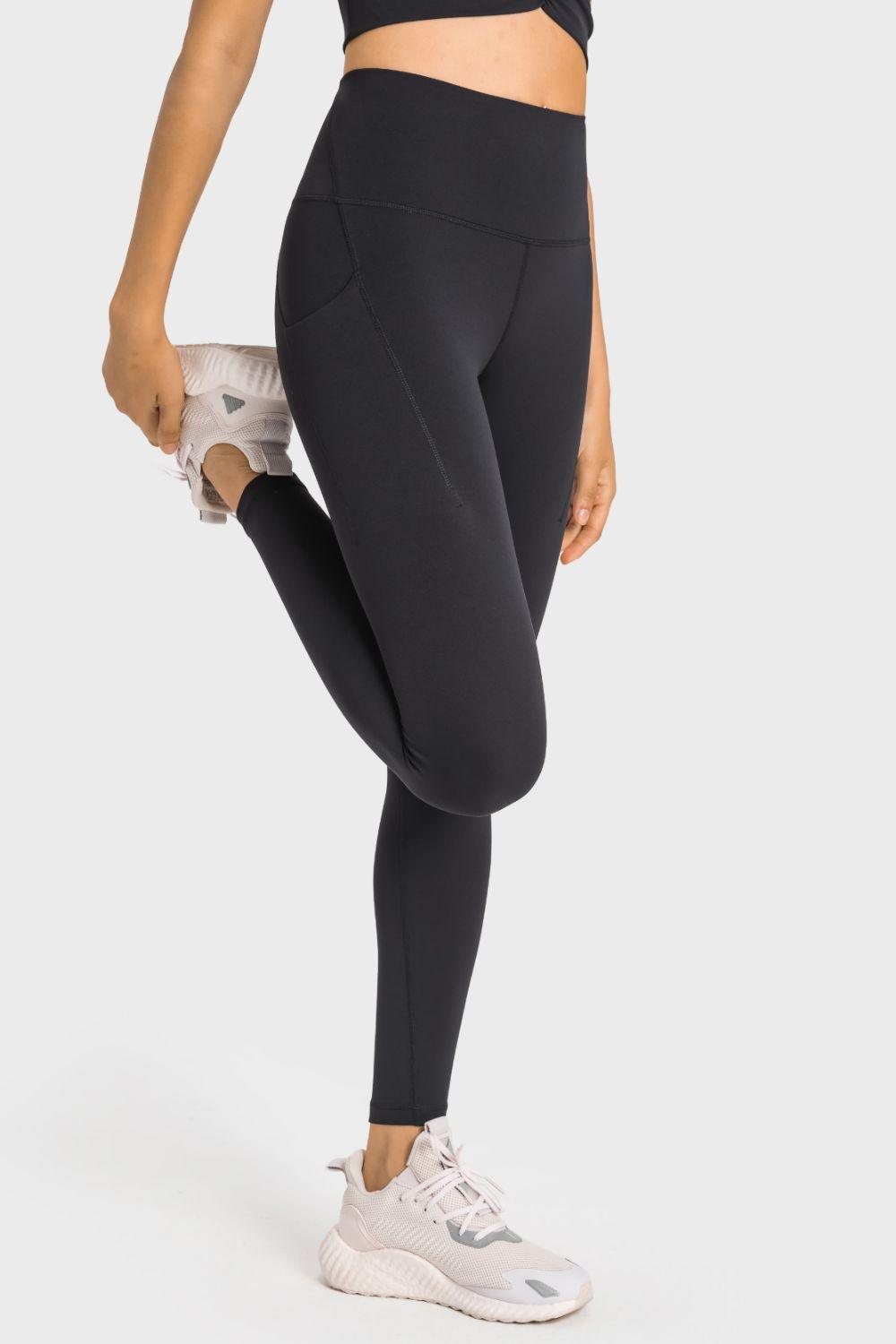 High-Rise Wide Waistband Pocket Yoga Leggings - 808Lush