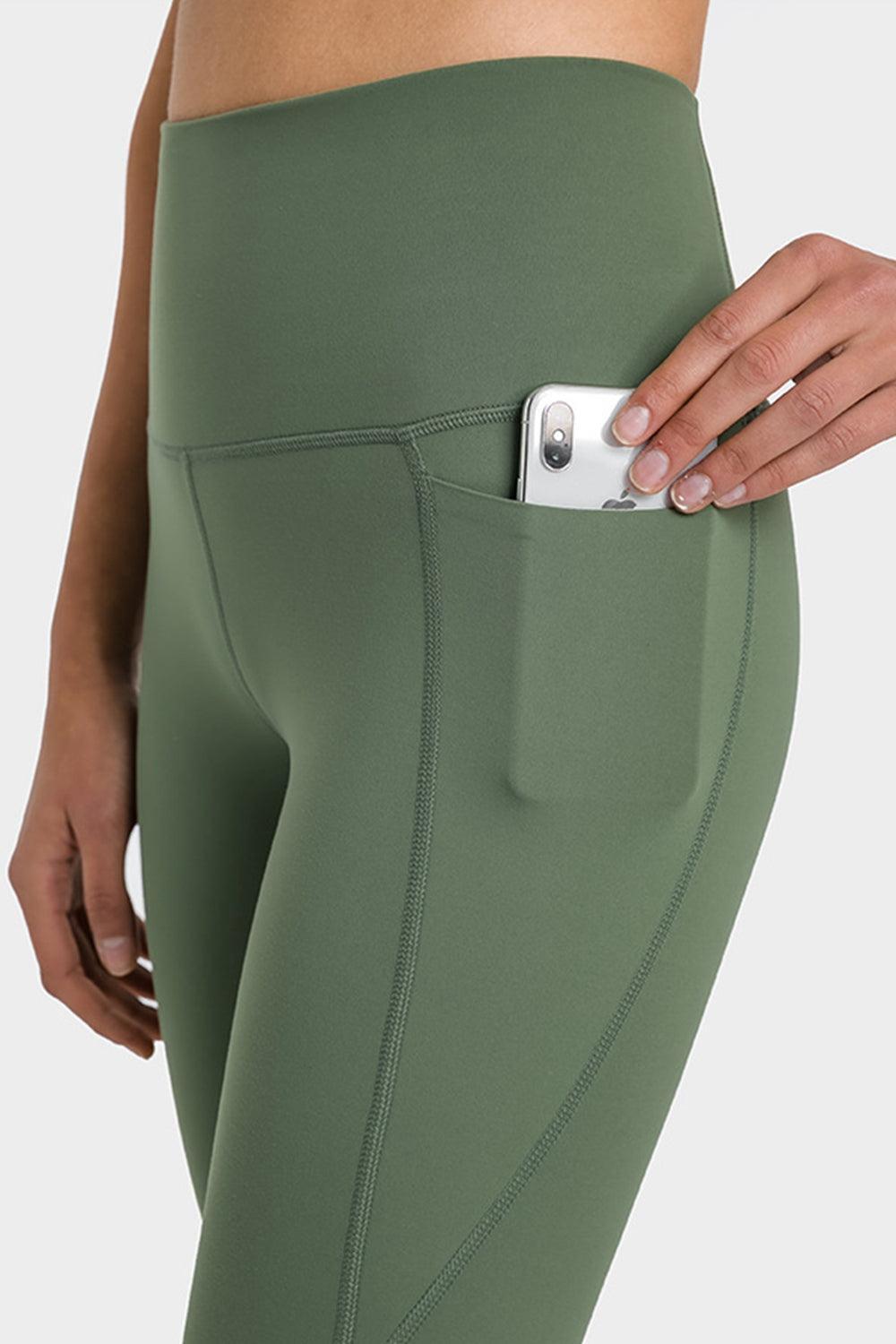 High Waist Ankle-Length Yoga Leggings with Pockets - 808Lush