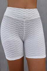 Textured High Waisted Biker Shorts - 808Lush