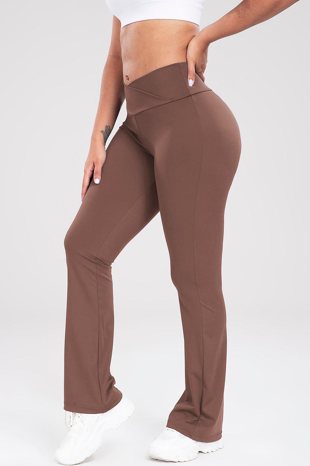 Wide Waistband Bootcut Active Pants - 808Lush