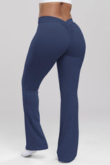 Ruched High Waist Bootcut Active Pants - 808Lush