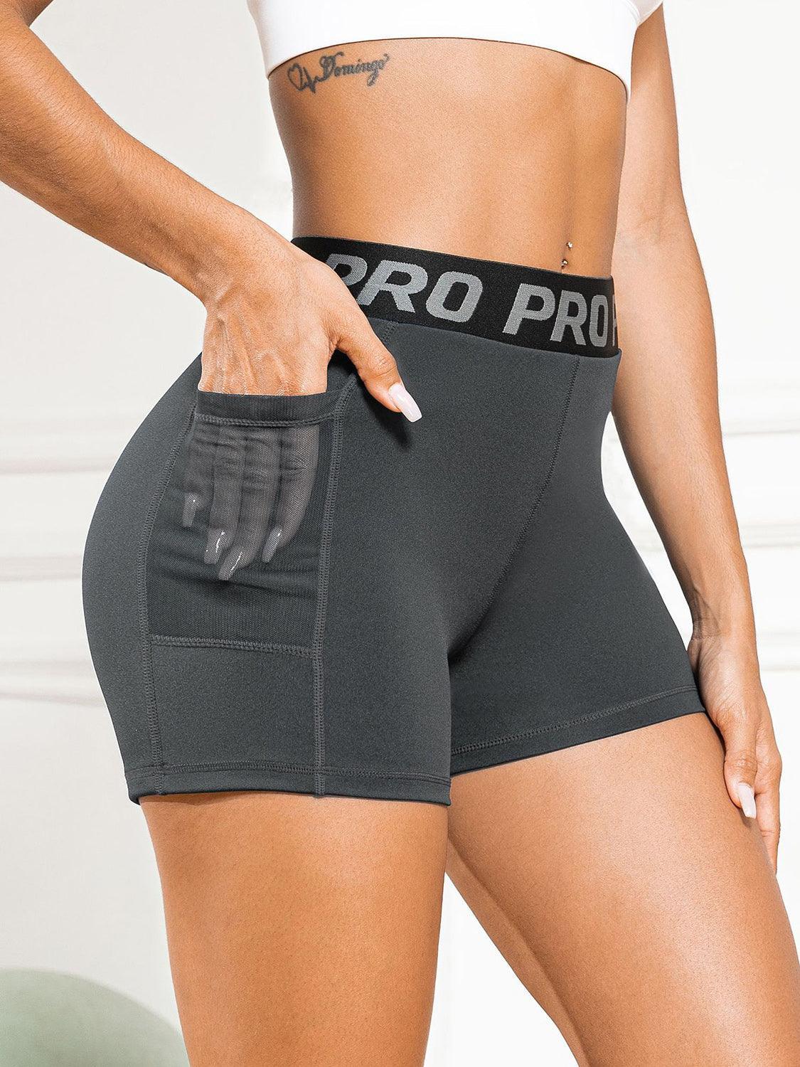 Elastic Waist Active Shorts with Pockets - 808Lush