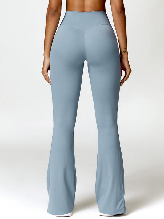Twisted High Waist Bootcut Active Pants with Pockets - 808Lush