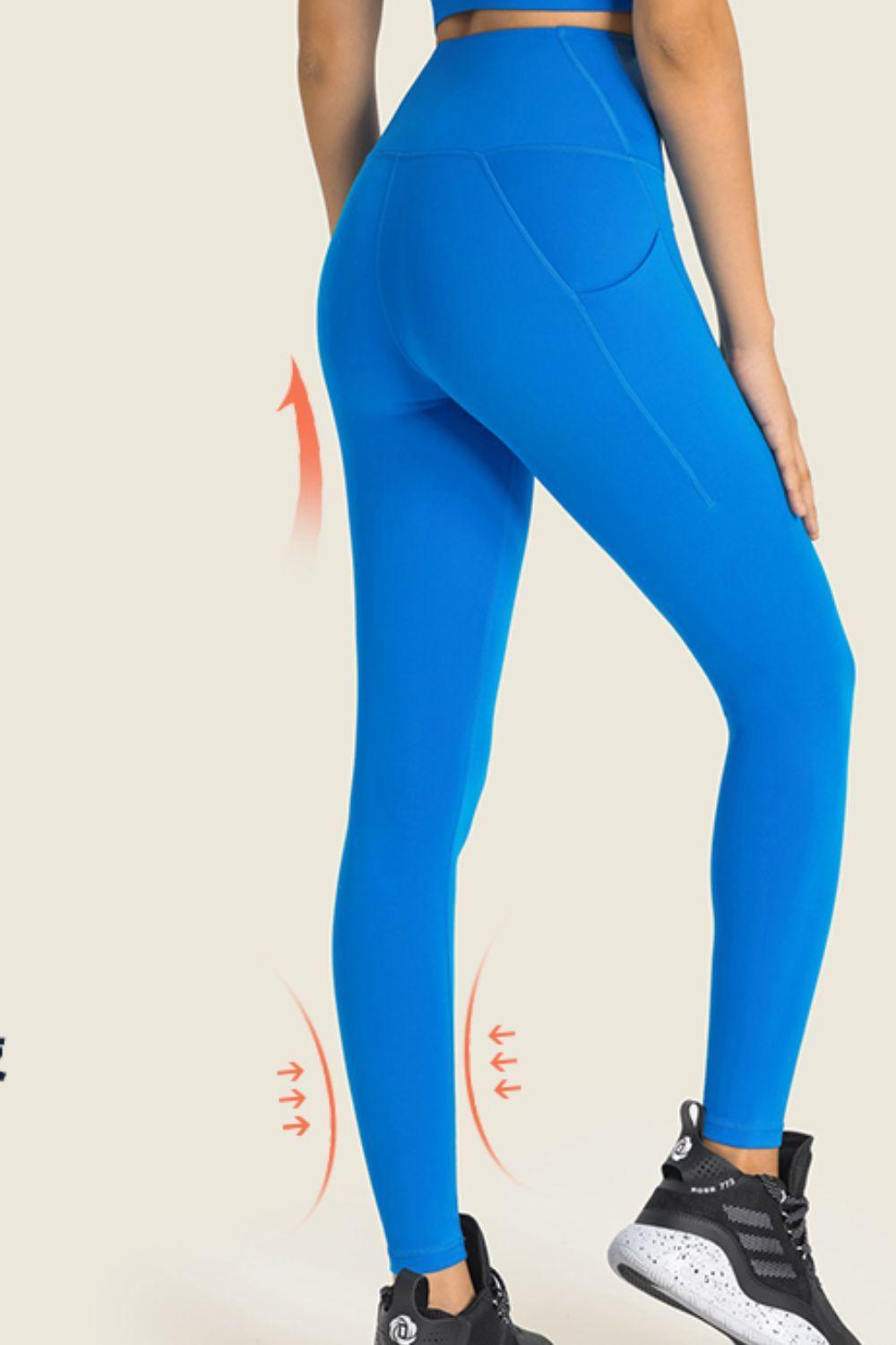 High-Rise Wide Waistband Pocket Yoga Leggings - 808Lush