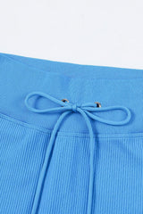 Drawstring Ribbed Sports Shorts - 808Lush