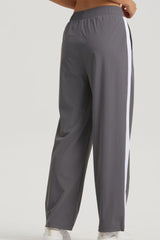 Side Stripe Elastic Waist Sports Pants - 808Lush