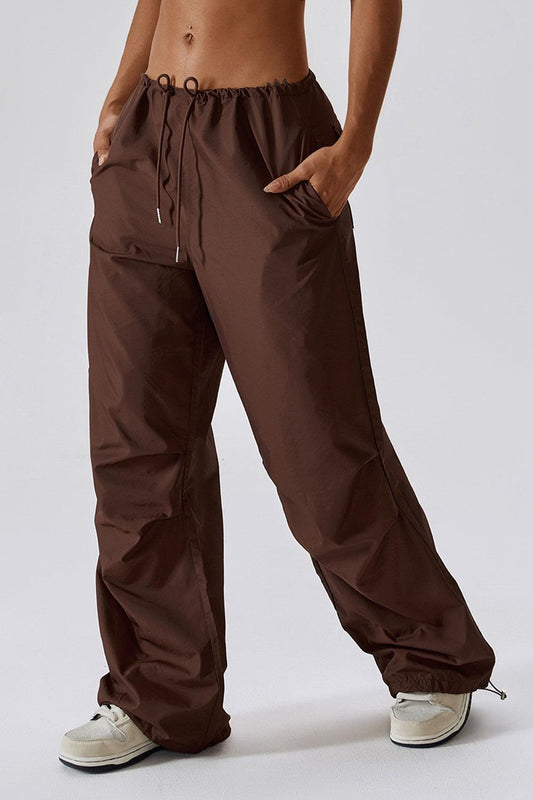 Long Loose Fit Pocketed Sports Pants - 808Lush