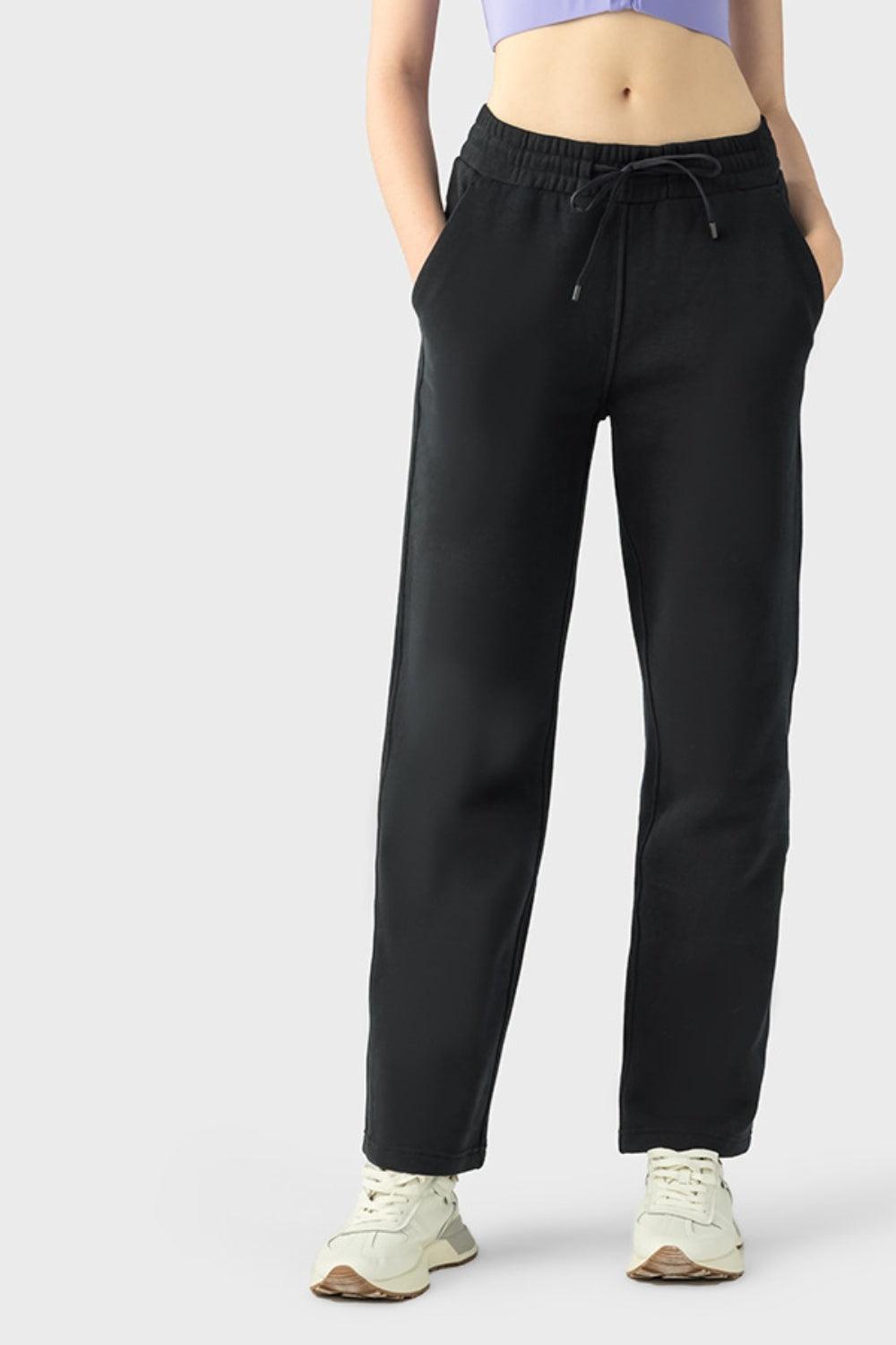 Drawstring Waist Sports Pants with Pockets - 808Lush