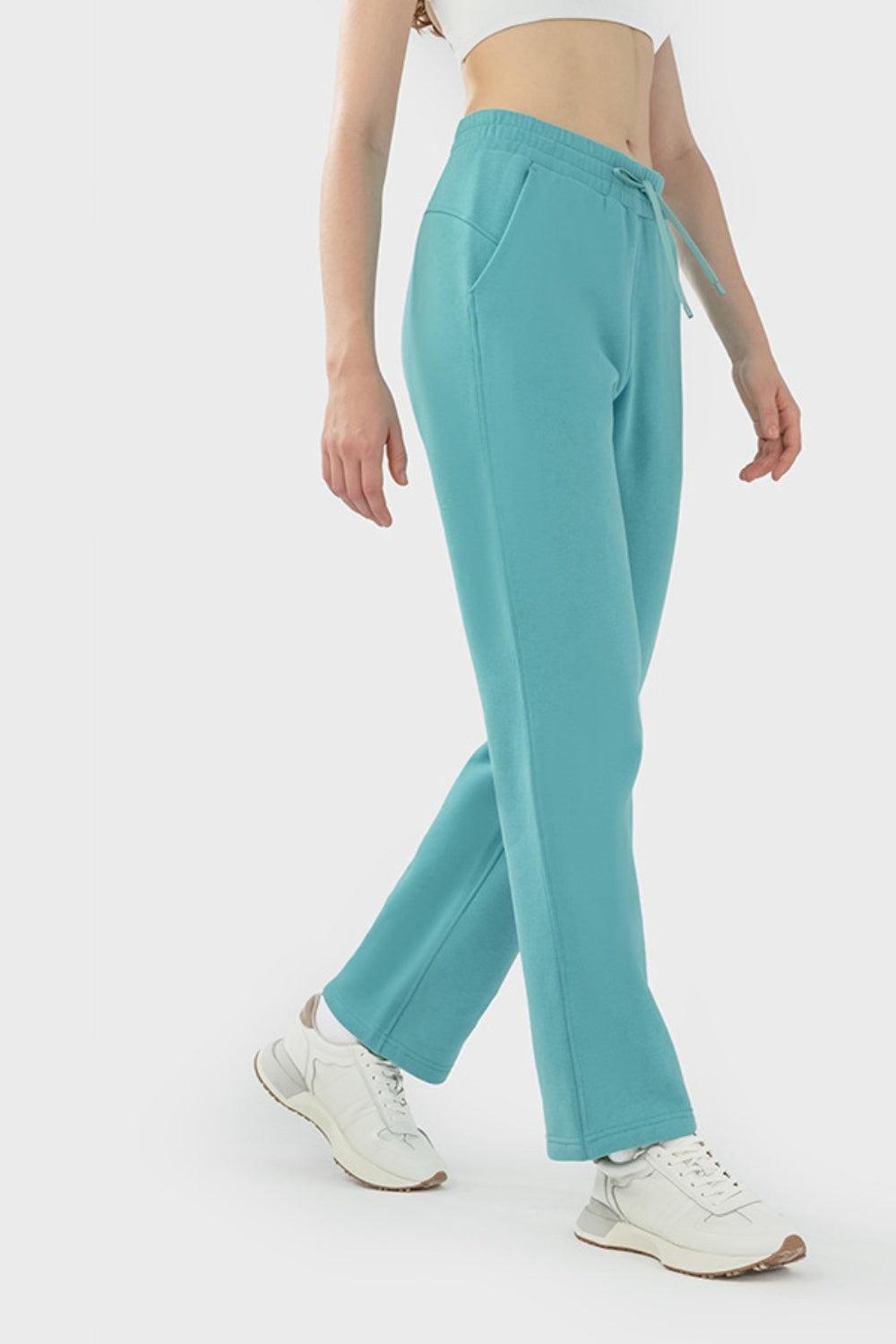 Drawstring Waist Sports Pants with Pockets - 808Lush