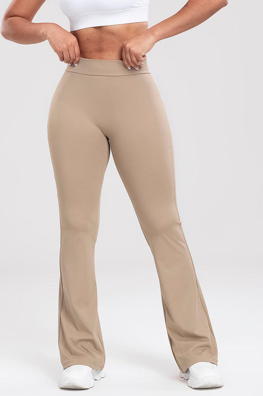 Ruched High Waist Bootcut Active Pants - 808Lush