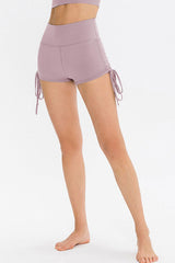 Drawstring Wide Waistband Side Tie Sports Shorts - 808Lush