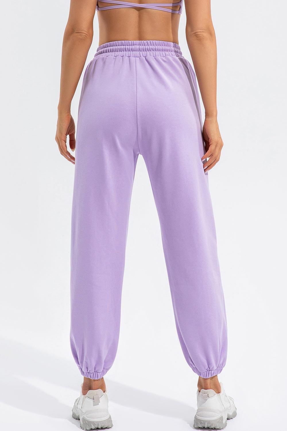 Drawstring Active Pants with Pockets - 808Lush