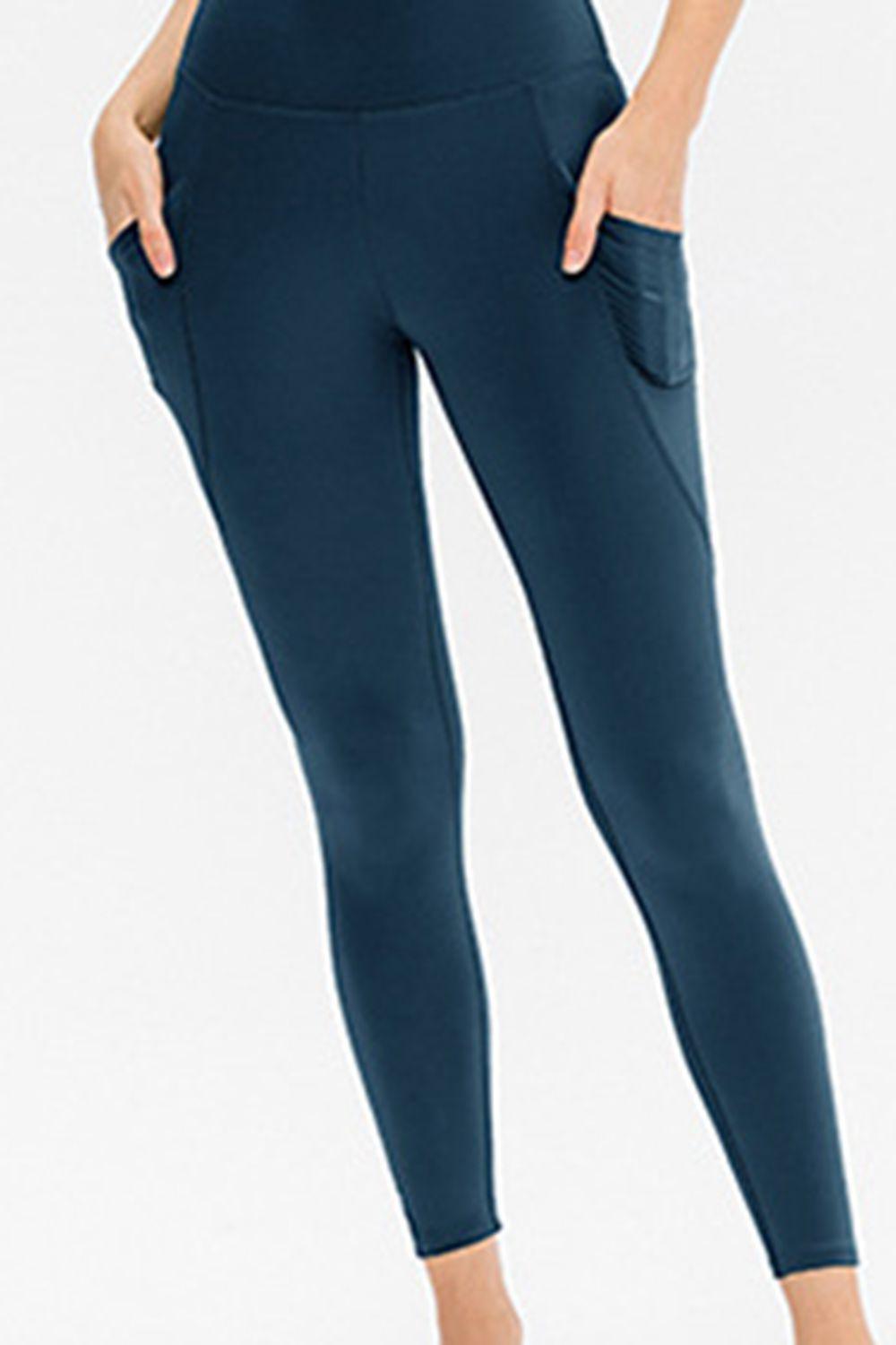 Slim Fit Long Active Leggings with Pockets - 808Lush