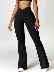 Twisted High Waist Bootcut Active Pants with Pockets - 808Lush