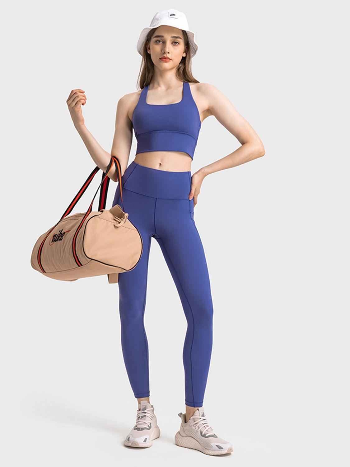 Wide Waistband Slim Fit Long Sports Leggings - 808Lush