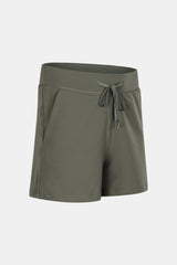 Drawstring Waist Yoga Shorts - 808Lush