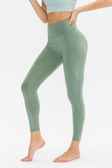 Slim Fit Long Active Leggings with Pockets - 808Lush