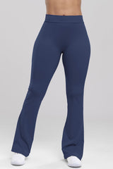 Ruched High Waist Bootcut Active Pants - 808Lush