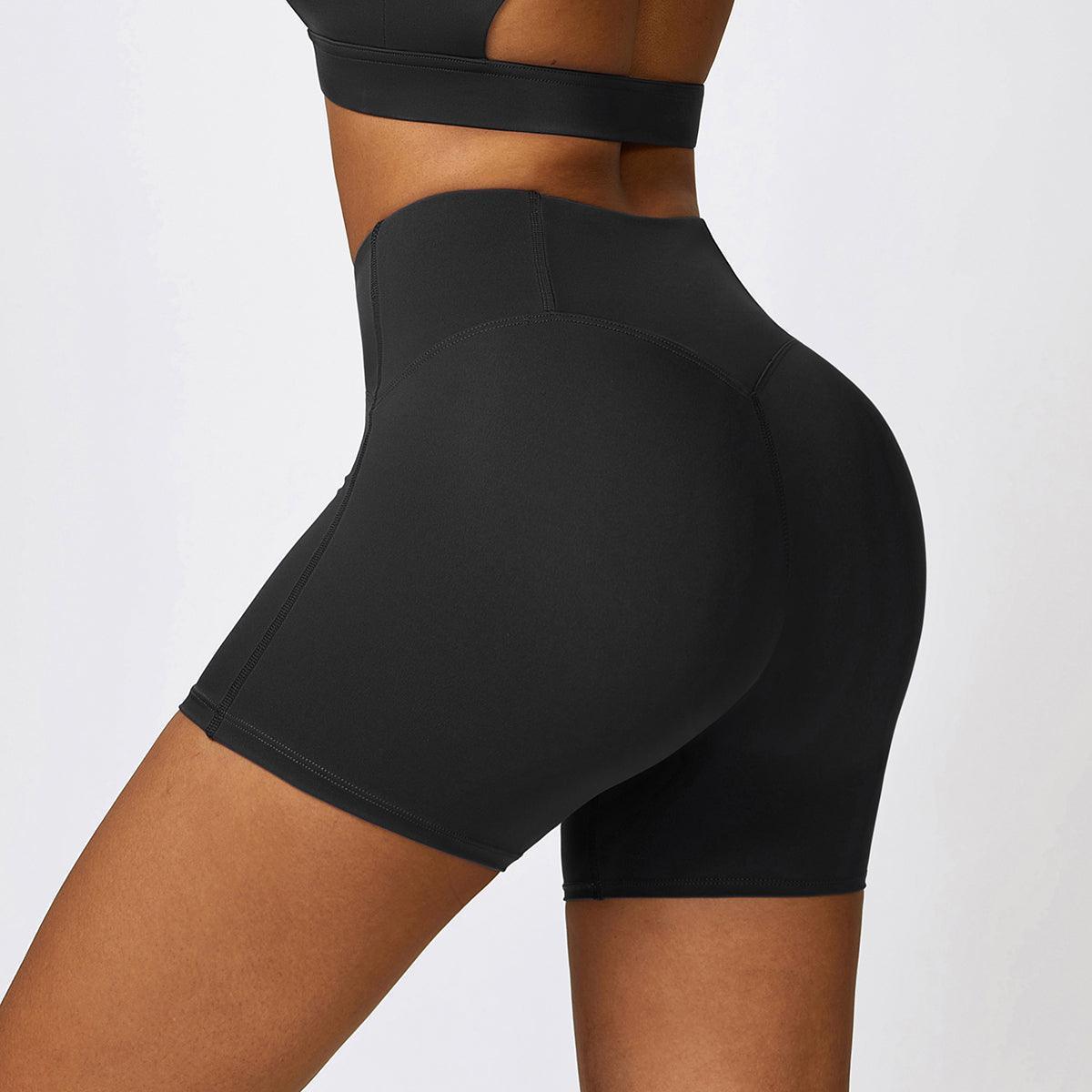 Wide Waistband Slim Fit Sports Shorts - 808Lush