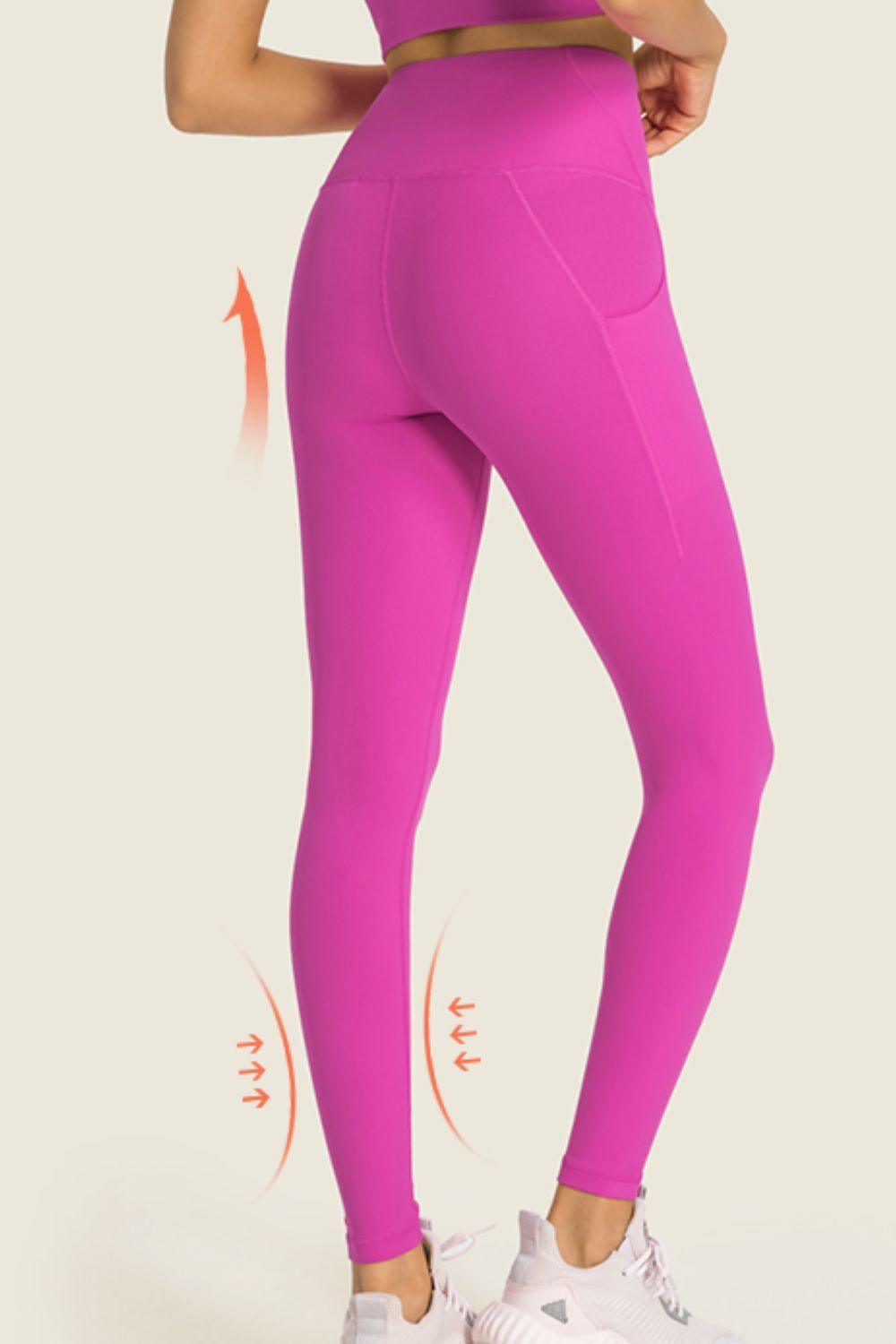 High-Rise Wide Waistband Pocket Yoga Leggings - 808Lush