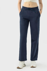 Drawstring Waist Sports Pants with Pockets - 808Lush