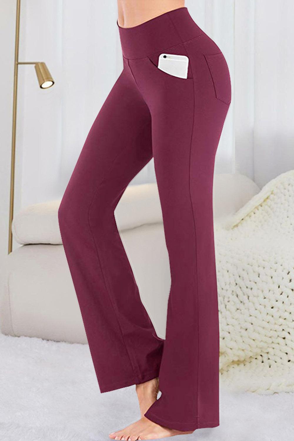 Pocketed High Waist Active Pants - 808Lush