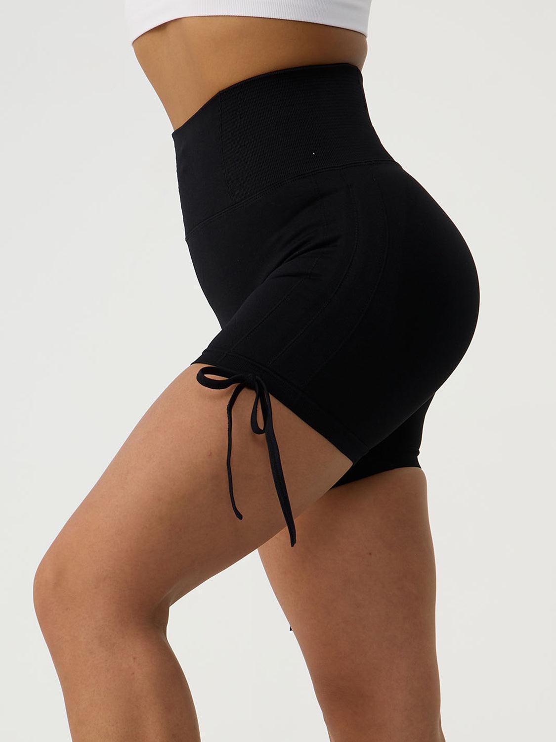 Drawstring High Waist Active Shorts - 808Lush