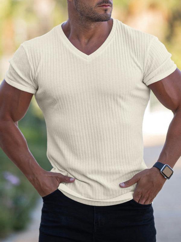 Men V-neck sports fitness breathable - 808Lush