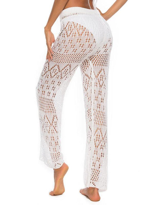 Sexy hollow knitted trousers nightclub style knitted beach pants - 808Lush