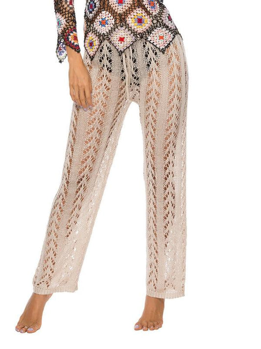 Sexy hollow loose wide leg holiday style beach trousers - 808Lush