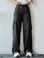 Versatile casual pants, mid-rise three-dimensional pocket trousers, waist-cinching overalls - 808Lush