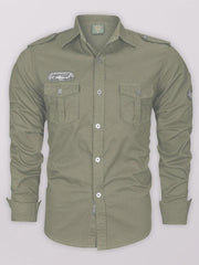 men's military style cotton long sleeve shirt - 808Lush