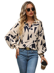 women's autumn winter long sleeve printed shirt - 808Lush