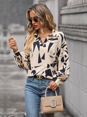 women's autumn winter long sleeve printed shirt - 808Lush