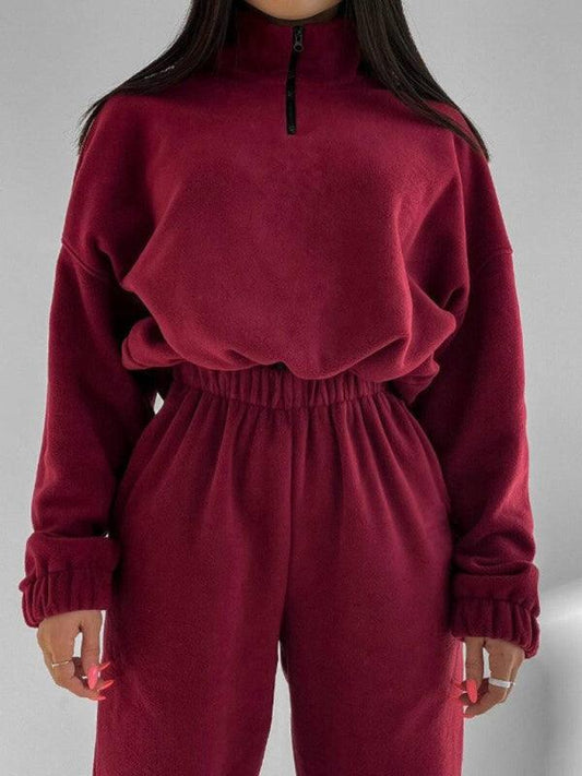 women's hooded sweatshirt sports casual suit two piece set - 808Lush