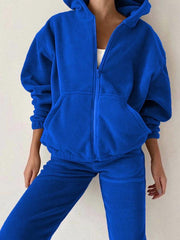 women's hooded sweatshirt sports casual suit two piece set - 808Lush