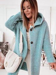 women's loose hooded sweater cardigan sweater - 808Lush