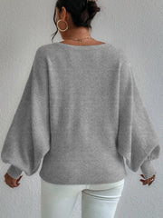 women's loose pullover lantern sleeve sweater - 808Lush