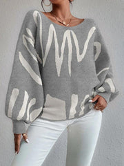 women's loose pullover lantern sleeve sweater - 808Lush