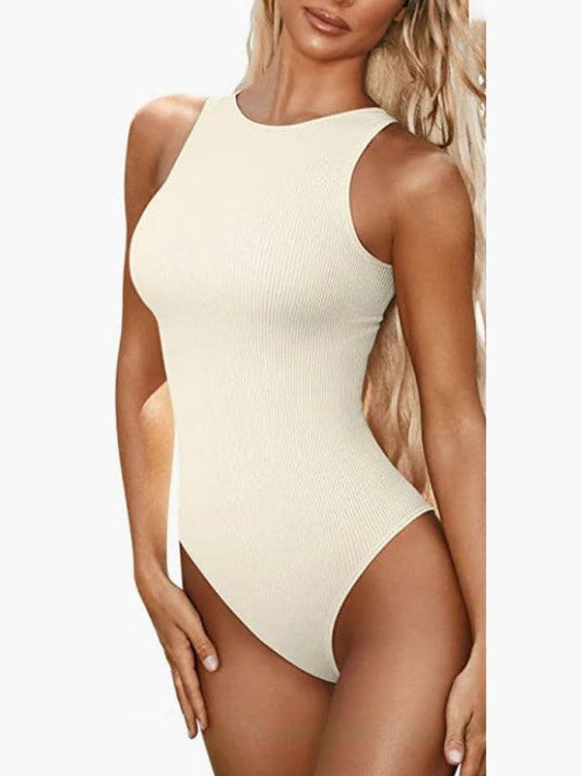 women‘s sexy round neck sleeveless bodysuit - 808Lush