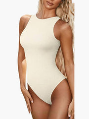 women‘s sexy round neck sleeveless bodysuit - 808Lush