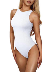 women‘s sexy round neck sleeveless bodysuit - 808Lush