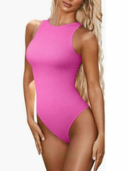 women‘s sexy round neck sleeveless bodysuit - 808Lush