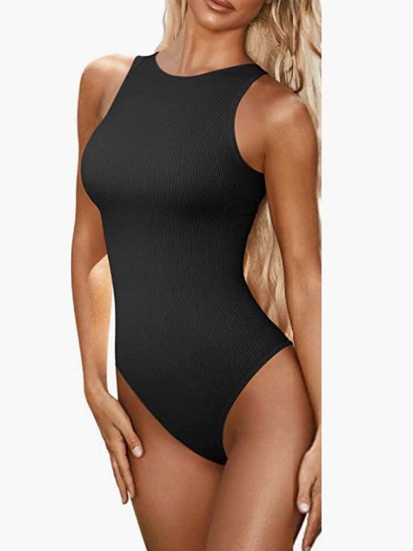 women‘s sexy round neck sleeveless bodysuit - 808Lush